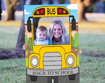 School Bus Photo Prop Frame: Birthday Party, Back to School Decor
