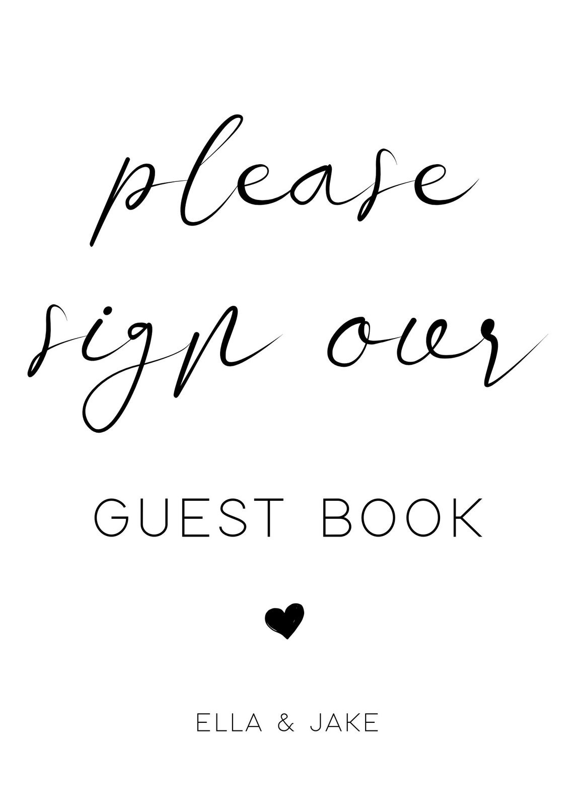 Guest Book Sign Template Printable Modern Minimalist Wedding Etsy