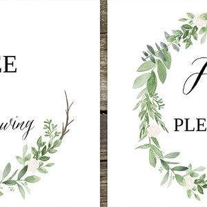 Wedding Signs Template, Wedding Signage, Wedding Signs Printable, Wedding Signs Botanical, Wedding Sign Bundle, 10 Signs 8x10, Greenery Sign image 4