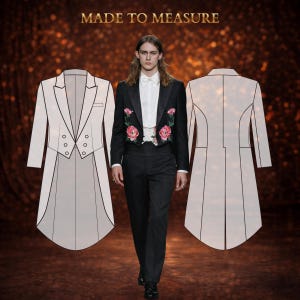 MADE TO MEASURE Mens Sewing Pattern | Single-Breasted Tailcoat 6081 with Double-Button Front Drafted to Your Measurements