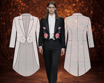 MADE TO MEASURE Mens Sewing Pattern | Single-Breasted Tailcoat 6081 Drafted to Your Individual Measurements or in a Standard Size