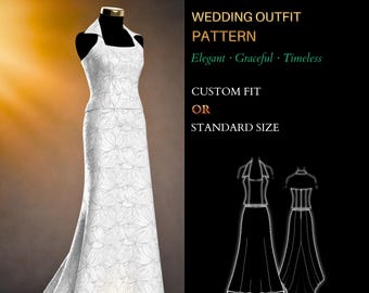 MADE TO ORDER Wedding Patterns 2012 & 5622 | Bridal Mermaid Skirt with Train and Top Drafted to Individual Measurements or in Standard Size