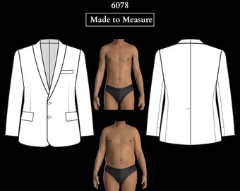 MADE TO MEASURE Mens Sewing Pattern | Tuxedo Dinner Suit Jacket 6078 Drafted to Your Measurements