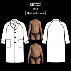 OP MAAT GEMAAKT Naaipatroon voor heren | Jas 6014 met enkele rij knopen, raglanmouwen en opgestikte zakken, op maat gemaakt