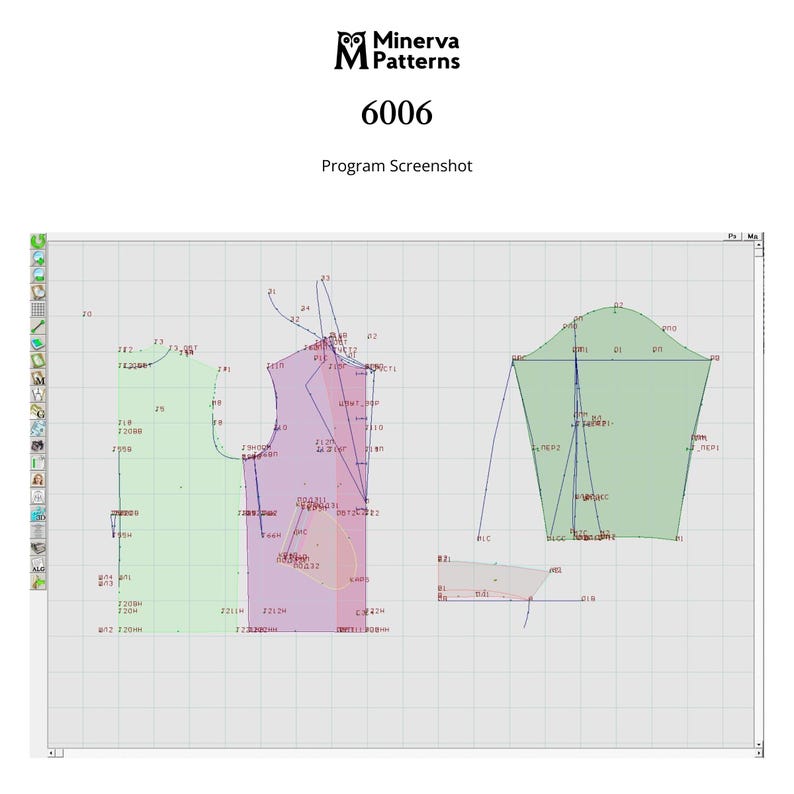Mens sewing pattern 6006 for a casual jacket with zip front and slanted pockets in PDF, DXF AAMA and PLT formats by Minerva Patterns