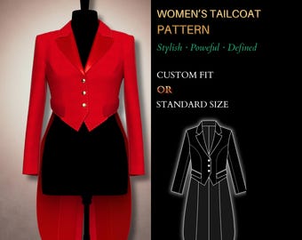 MADE TO ORDER Womens Sewing Pattern 5329 |  Womens Tailcoat Pattern Drafted to Your Individual Measurements or in a Standard Size