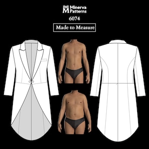 MADE TO MEASURE Mens Sewing Pattern | Two-Button Tailcoat 6074 with Cutaway Front Drafted to Your Measurements