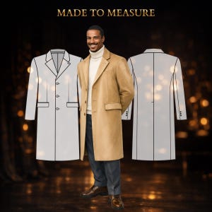 Patron de couture homme sur mesure | Manteau croisé 6009 avec revers crantés et col, réalisé selon vos mensurations