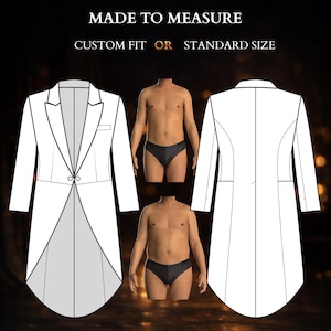 MADE TO MEASURE Mens Sewing Pattern | Two-Button Tailcoat 6074 Drafted to Your Individual Measurements or in a Standard Size