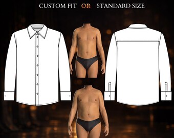 MADE TO MEASURE Mens Sewing Pattern 6025 | Classic Shirt with French Cuffs Drafted to Your Measurements or in a Standard Size