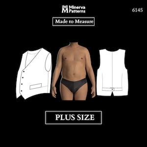 Modello di cucito per taglie forti su misura / Gilet classico da uomo 6145 disegnato in base alle tue misure