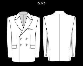 Patron de couture homme 6073 | Blazer croisé avec double fente au dos | Taille L en PDF A4 et A0