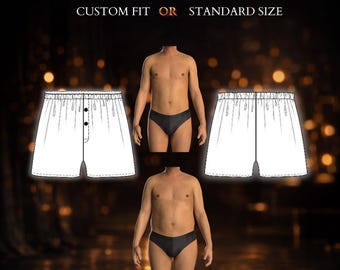 MADE TO MEASURE Mens Sewing Pattern 6134 | Boxer Shorts Drafted to Your Measurements or in a Standard Size