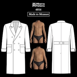 MADE TO MEASURE Herren Schnittmuster | Zweireihiger Mantel 6016 mit aufgesetzten Taschen auf Maß