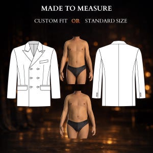 Cartamodello per blazer doppiopetto da uomo su misura / Giacca classica con revers a punta / Vestibilità personalizzata / PDF e proiettore / 6021