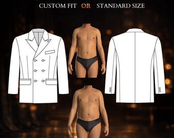 MADE TO MEASURE Mens Sewing Pattern 6021 | Classic Double-Breasted Blazer Drafted to Your Measurements or in a Standard Size