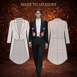 MADE TO MEASURE Mens Sewing Pattern | Single-Breasted Tailcoat 6081 with Double-Button Front Drafted to Your Measurements
