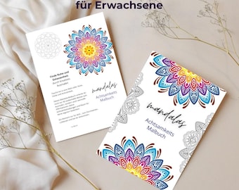 Mandalas Mindfulness Coloring Book for Adults | Coloring Book, Relaxation with Affirmations & Spotify Playlist | Stress Relief, Self-Care Gift