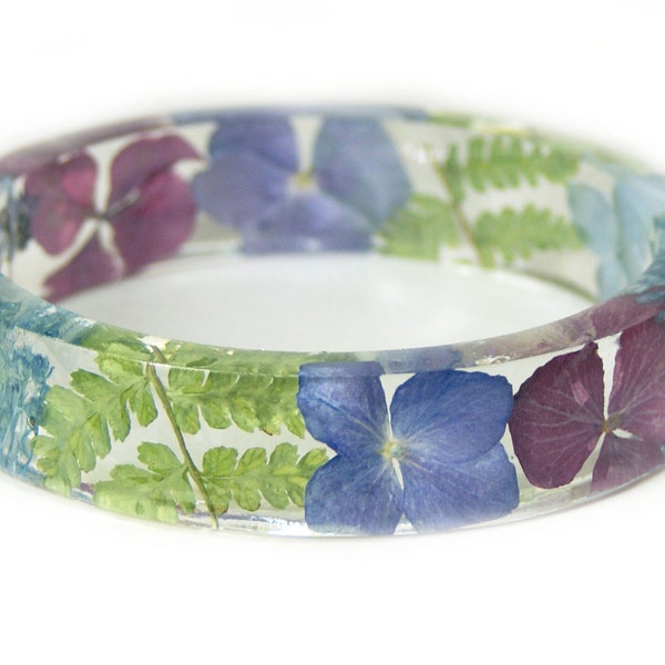 Real Flower Jewelry- Flower Jewelry- Jewelry with Real Flowers- Pink Flowers- Blue Bracelet -Resin Jewelry- Green Bracelet