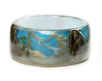 Ocean Jewelry -SeaShell Jewelry- Jewelry with real seashells -Beach Bangle- Mermaid Jewelry-Resin Jewelry -Summer Jewelry