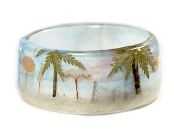 Beach Jewelry- Jewelry with real seashells -Seashell Jewelry- Sand Castle -Resin Jewelry -Summer Jewelry