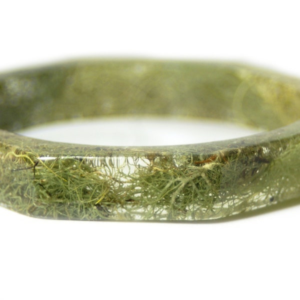 Vert Lichen Bracelet - Bracelet fleur résine bijoux - bijoux - fleur fleur bracelet - Bracelet