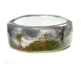 Tornado Alley Bracelet - Neighborhood Jewelry-  Flower Jewelry - resin jewelry-  white Jewelry-  Forest Jewelry- Town Jewelry