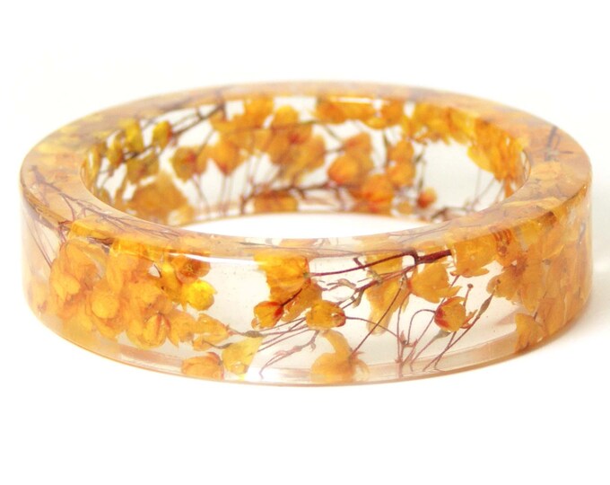 Real Flower Jewelry Resin Flower Bangle Resin Flower Etsy