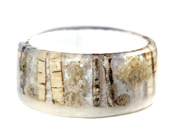 Winter Forest Bracelet -Winter Jewelry - resin jewelry-  white Jewelry- Brown Bracelet- Forest Jewelry- Fairy Jewelry
