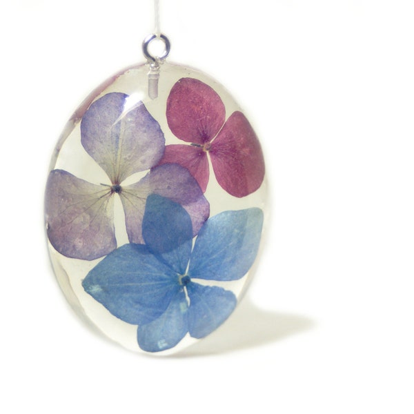 Resin Jewelry - Flower Jewelry - Necklace Charm -Pink  Resin Pendant - Blue Jewelry - Handmade Flower Jewelry - Real Flower Jewelry -