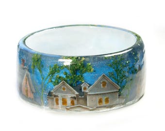 Night Dreams Jewelry -Real Flower Jewelry-  Forest Jewelry - moss jewelry  Flower Jewelry- Resin Jewelry- Flower Bangle- Flower Jewelry