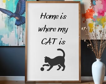 Cat Quote Printable Wall Art – Minimalist Home Decor (Digital Download)