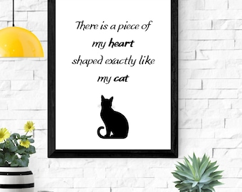 There Is a Piece of My Heart Shaped Exactly Like My Cat – Printable
