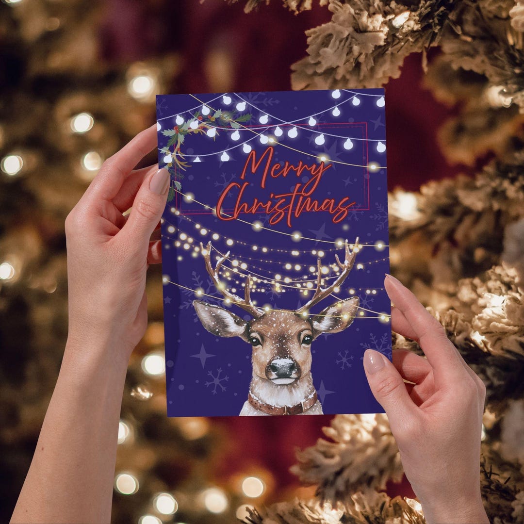 Rudolph Christmas Card, Twinkle Lights, Animated Ecard (digital ...