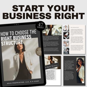 Business Structure Guide Business Formation Ebook Digital Business Legal Guide LLC Sole Proprietor S Corp How to Structure Your Business