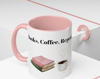 Tazza da caffè con scritta "Libri", divertente tazza decorativa, regalo per amanti dei libri e lettori