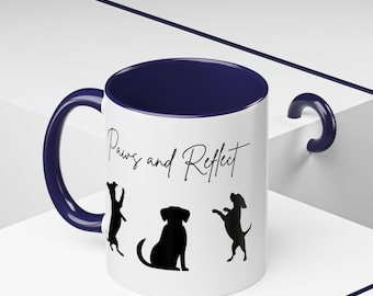 犬用コーヒーマグ、足跡と反射アクセントカップ、ペット愛好家へのギフト