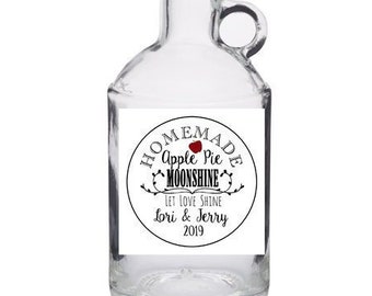 Apple Pie Moonshine Labels - Personalized - Let Love Shine - Homemade Moonshine Stickers - Holiday Gifts - Peach Pie Moonshine