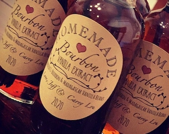 Personalized Bourbon Vanilla Extract Bottle Labels: Homemade Stickers