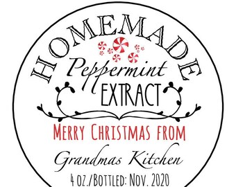 Personalized Homemade Extract Labels: Custom Kitchen Stickers (Qty 20)