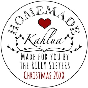 Kahlua Labels • Physical Labels • Personalized  • Holiday Gifts • Homemade Spirits Labels • Easy Peasy Label Design K1