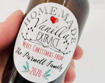 Vanilla Extract Labels (Holiday) • Personalized • Holiday Gifts • Easy Peasy Label Design