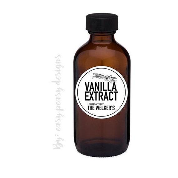 Vanilla Extract Labels Personalized Extract Stickers Etsy