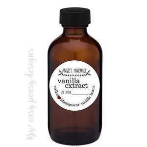 Vanilla Bottle Labels, Set of 20, Homemade Vanilla Extract Bottle Labels, Personalized Bottle Stickers