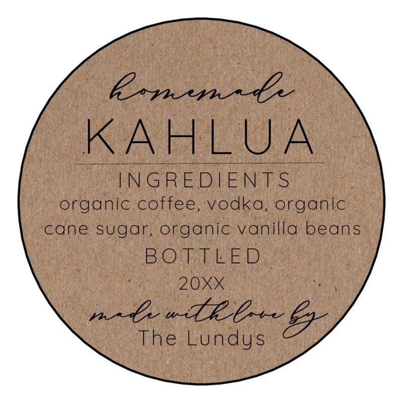 NEW! Kahlua Labels • Modern • QTY 24 • Personalized • Holiday Gifts ...