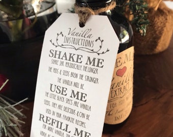 Vodka Vanilla Extract Instruction Tag: Large Printable Sticker (PDF Digital File)