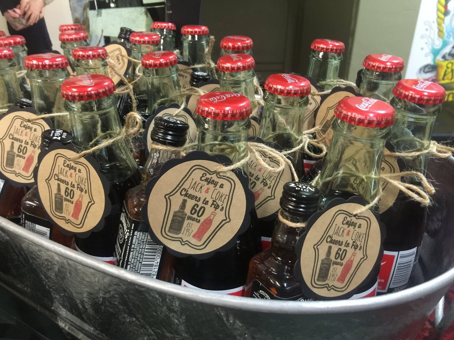 Jack & Coke Favor Tags. Set of 24 Rum and Coke Favor Tags Etsy