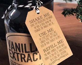 Printable Vanilla Instruction Label: DIY Mini Bottle Tags (PDF Digital File)