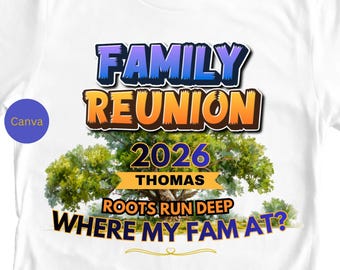 PNG editable para reunión familiar / Plantilla de diseño personalizado / Diseño de camiseta para reunión familiar / Camiseta familiar personalizada / Plantilla de Canva