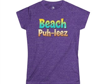 Beach Vibes Women's Tee: Summer Vacation Graphic Softstyle Shirt